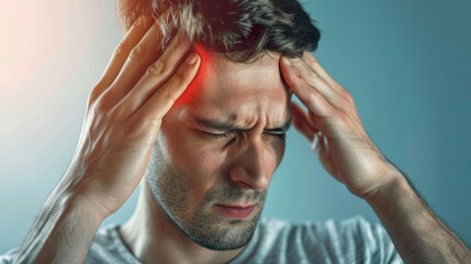 A man with head pain