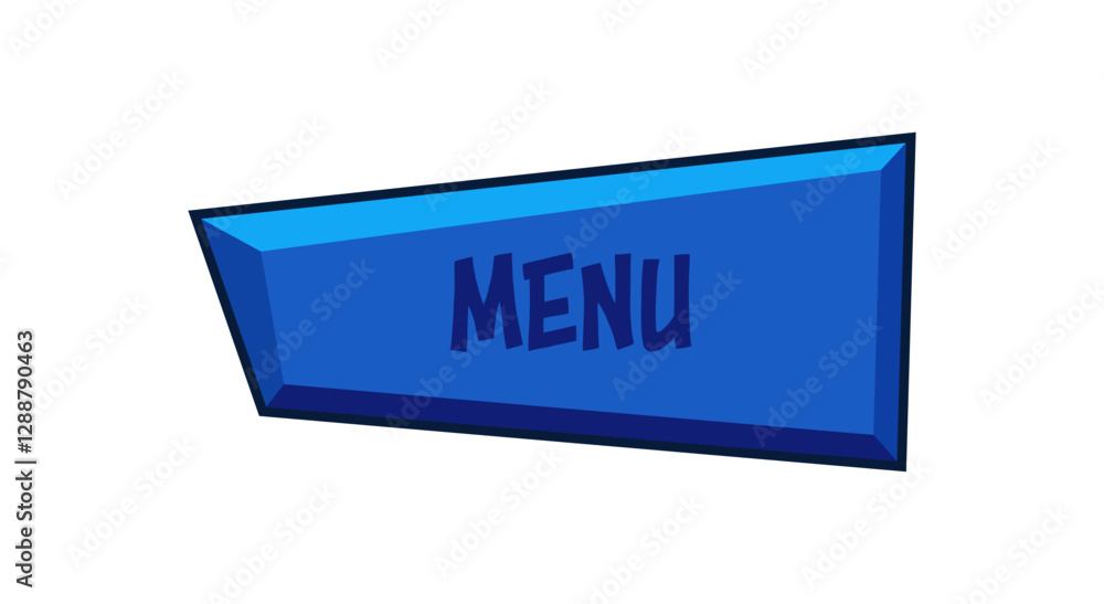 Poster modern menu button element. web design template interface.