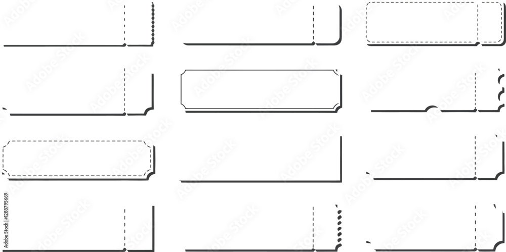 Poster various styles and shapes of blank rectangular banners in different orientations