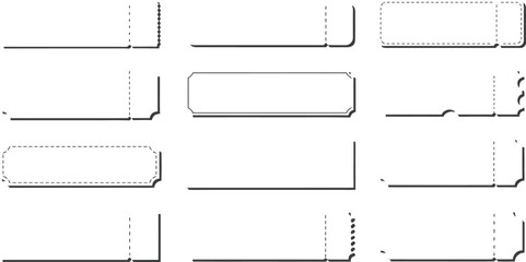 Various styles and shapes of blank rectangular banners in different orientations