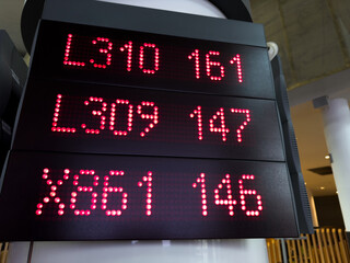 LED display for organizing queue for customers