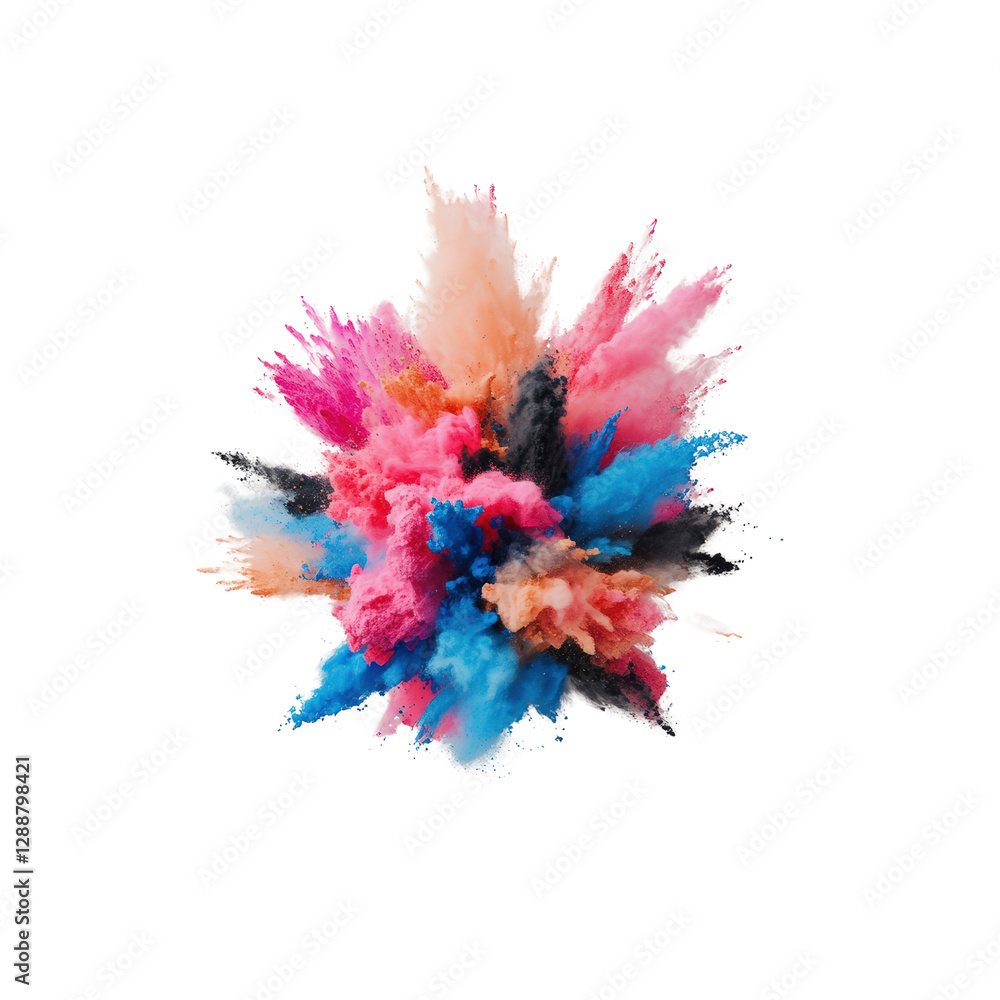 Poster colorful explosion of paint splashes creating a vibrant abstract background for artistic designs iso