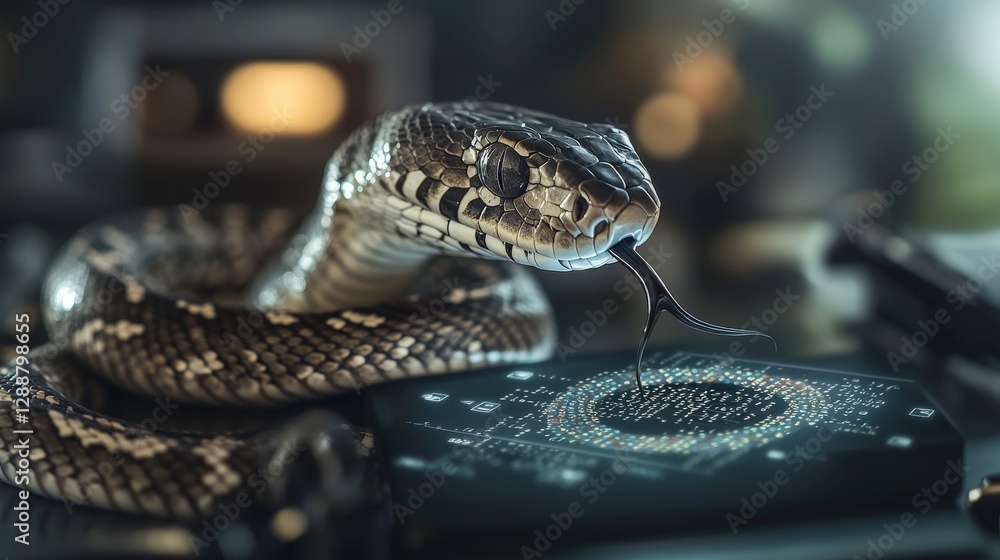 Aufkleber bioinformatics breakthrough snake research at cutting-edge lab technology insights scientific explor
