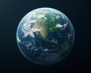Naklejka premium Detailed Satellite View of Earth Illustrating Continents and Oceans