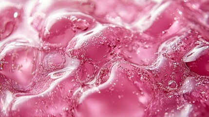 A Close Up View of Pink Liquid with Bubbles
