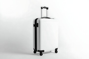 Stylish White Suitcase Ready for Adventure