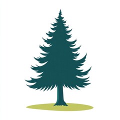 Fototapeta premium Forest silhouette, standing tree, nature illustration