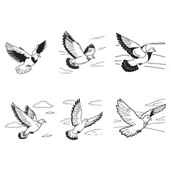 Cute flying pigeon design 