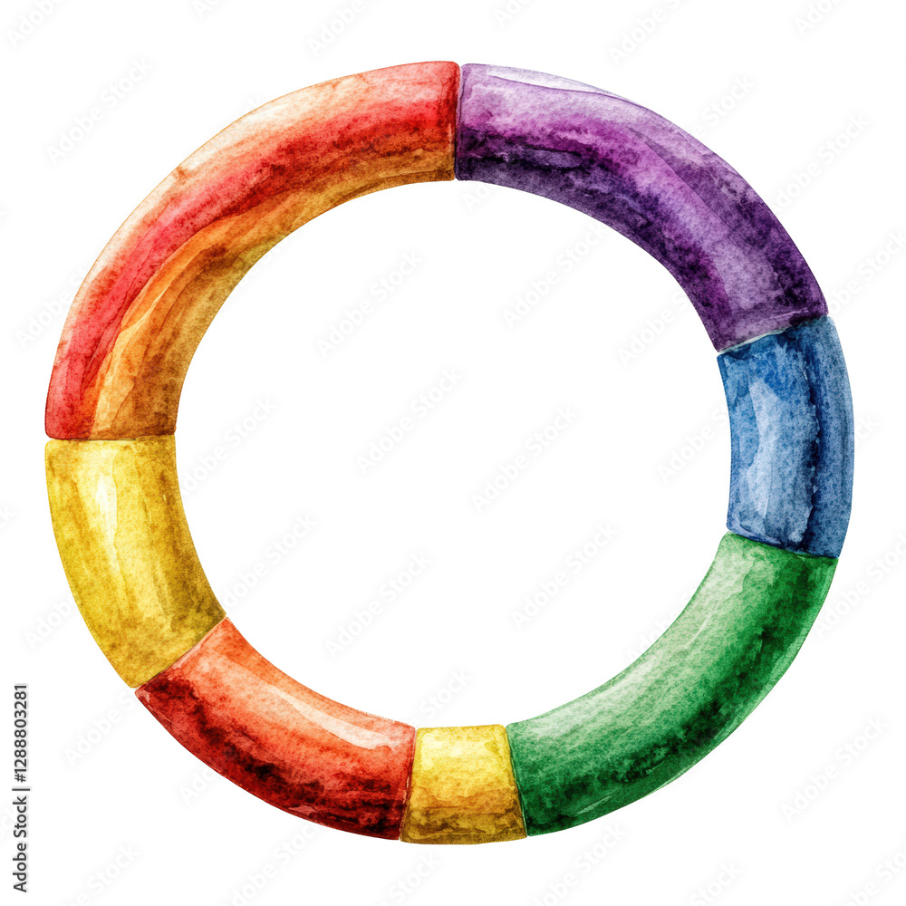 Poster colorful circle design featuring various colors arranged in a circular pattern on a white background