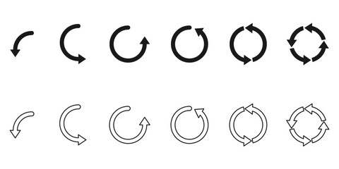rotate icon set vector illustration isolated on white background.