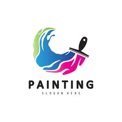 Painting logo, Property & Homes business logo design, paint brush logo template