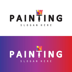 Painting logo, Property & Homes business logo design, paint brush logo template