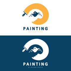 Painting logo, Property & Homes business logo design, paint brush logo template