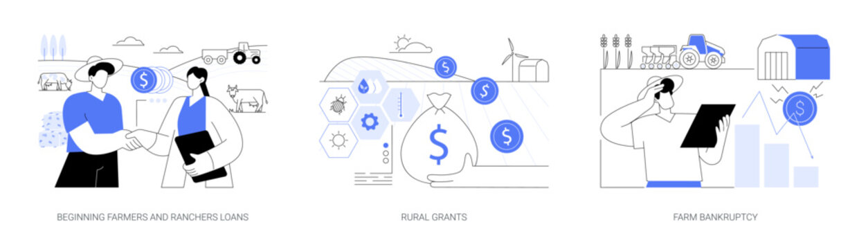 Farm loans isolated cartoon vector illustrations se