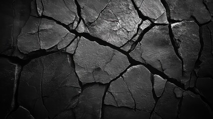 Dark gray cracked stone texture background 