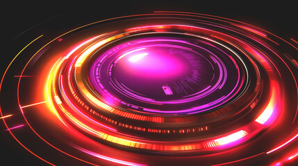 Obraz premium Abstract Glowing Pink Purple and Red Circular Lights on Dark Background