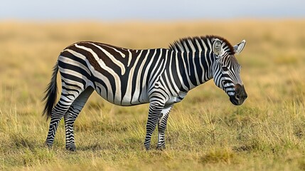 Zebra standing in African grassland