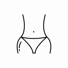 Slim waist body icon vector sign