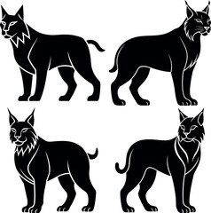 Minimalist Lynx Silhouette Vector Clean & Bold Design.