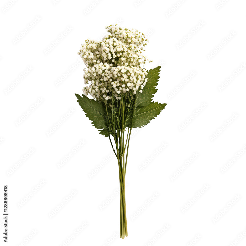 Poster bunch of white flowers arranged on a black background creating a striking visual contrast isolated o