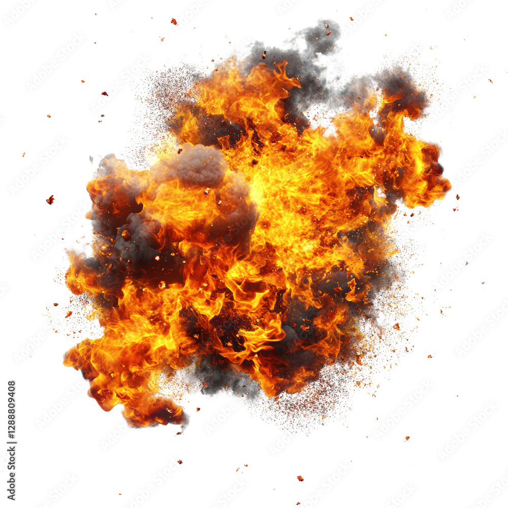 Poster fire burning brightly on a black background creating an intense and dramatic visual effect isolated 