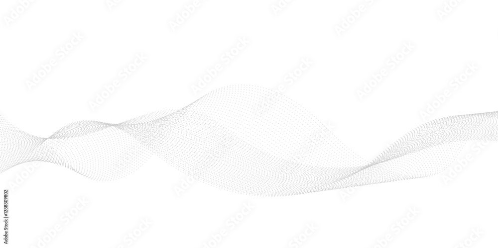 Poster abstract halftone flowing wavy colorful gradient dots shape isolated on transparent background. digi