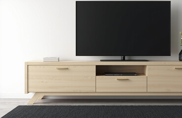 A sleek, minimalist TV cabinet set