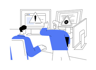 Remote troubleshooting isolated cartoon vector illustrations.