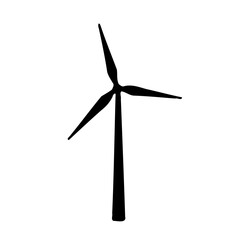 Wind Turbine Silhouette, Sustainable Power Source
