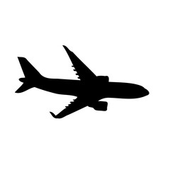 Airplane Silhouette on White Backdrop Design
