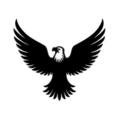 Majestic Eagle Silhouette with Spread Wings