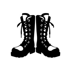Lace-Up Boots Silhouette for Fashion Graphic