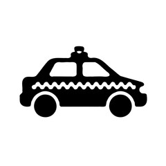 Whimsical Taxi Silhouette Illustration Design