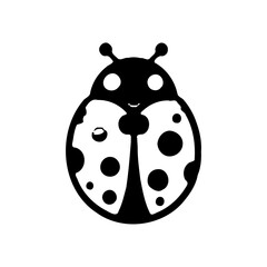 Obraz premium Stylized Ladybug Vector Graphic in Black , White