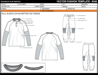 Fototapeta premium BOYS POLO TEE WITH DOCTOR SLEEVE FLAT SKETCH FASHION TEMPLATE TECHNICAL DRAWING ILLUSTRATION