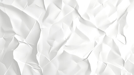 Obraz premium Crumpled white paper texture showcasing intricate folds and shadows, ideal for backgrounds and designs (1)