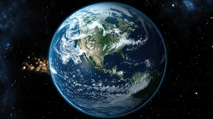 Obraz premium Earth's North and Central America, seen from space.