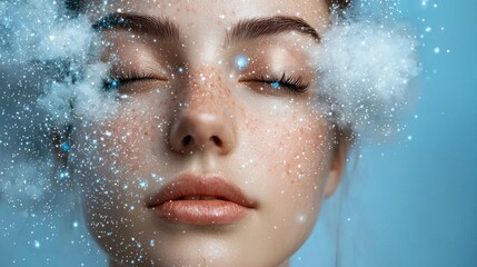 Misty valley dreams lush green hills portrait of serenity