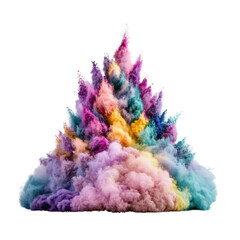 Fototapeta premium Colorful smoke png on transparent background with various colors swirling and blending in artistic patterns isolated on transparent background..