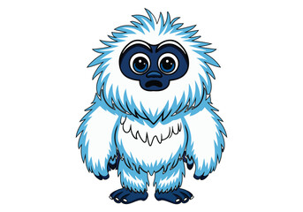 Adorable Yeti Vector Illustration - Cute Cartoon Character with Fluffy Blue Fur for Kids' Designs and Crafts