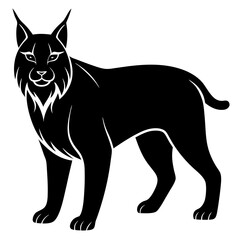 Stylized Lynx Silhouette Vector Icon Wildlife & Forest Theme.