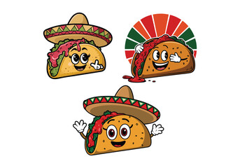 Adorable Kawaii Taco Illustrations: Vectors for Food Fun