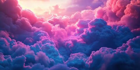 Mystical glowing dream clouds with a pink and blue unicorn theme.
