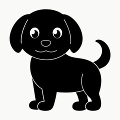 A cute dog silhouette black 