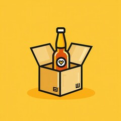 Beer Delivery Logo. Fast Alcohol Delivery Service with Arrow Design