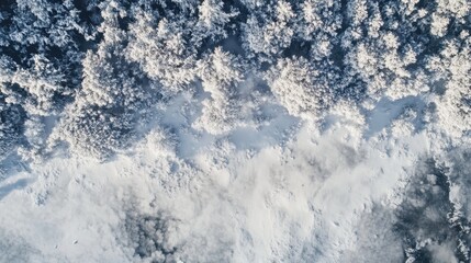 Obraz premium An aerial view of a snow covered landscape 