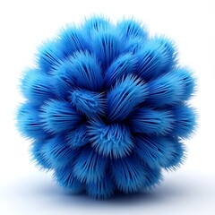 Color drop in water, photographed in motion. Abstract swirling. Cloud of silky bulb under water isolated on white background. Blue paint splash droplet.
