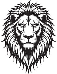 Obraz premium Detailed Lion Head Tattoo Design | Bold and Striking Art.