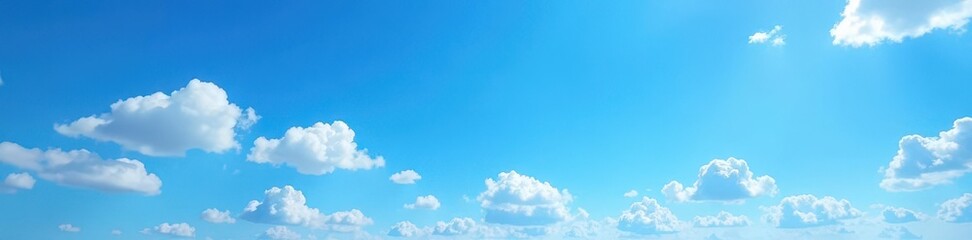 Deep azure sky, scattered cirrus clouds, bright sunlight , clear, scene, air