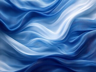 Obraz premium Blue and white flowing fabric texture